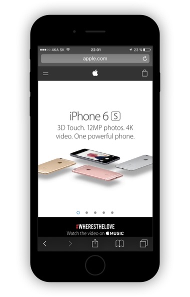 Webpage in a device mockup